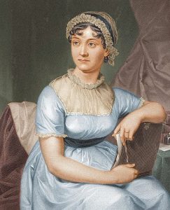 Jane Austen having a happy sit down.