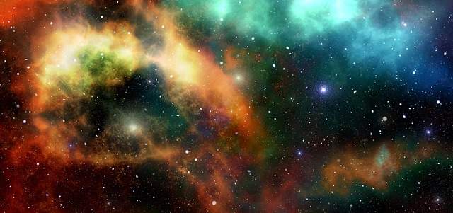 Nebulae and stars seen through a telescope.