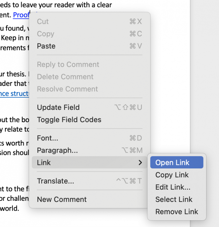 add hyperlink word document