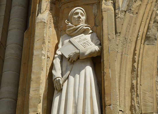 Julian of Norwich (in statue form).