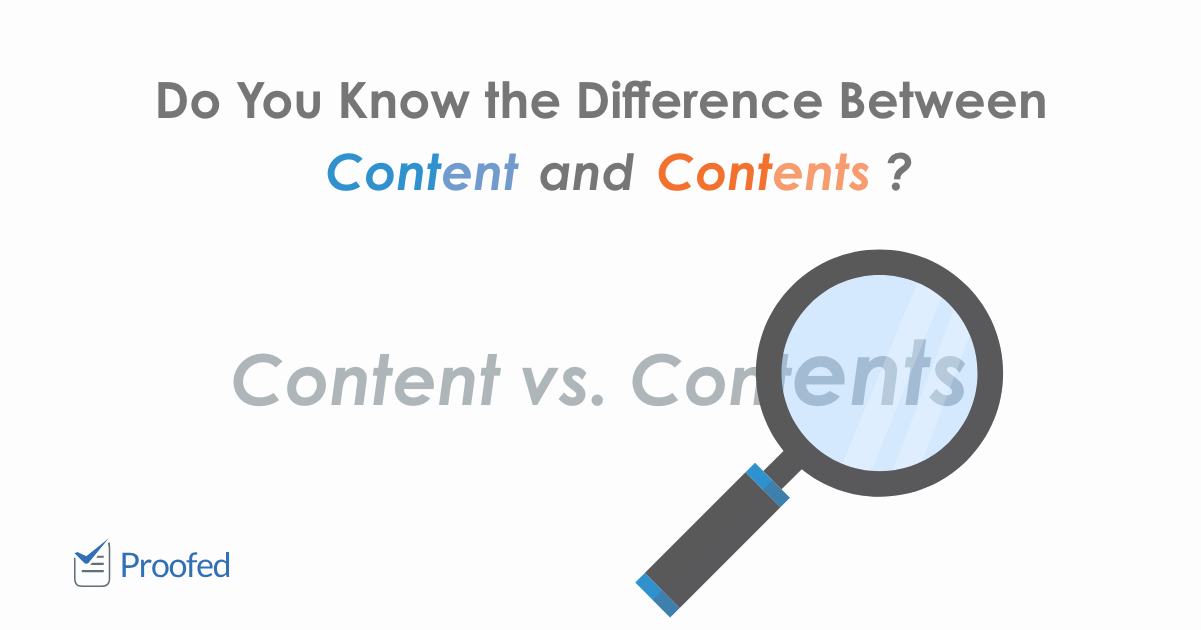 Word Choice: Content vs. Contents