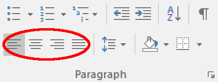 text alignment in word paragraph