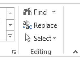 Search options in Word for Windows.