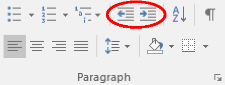 Indentation options.