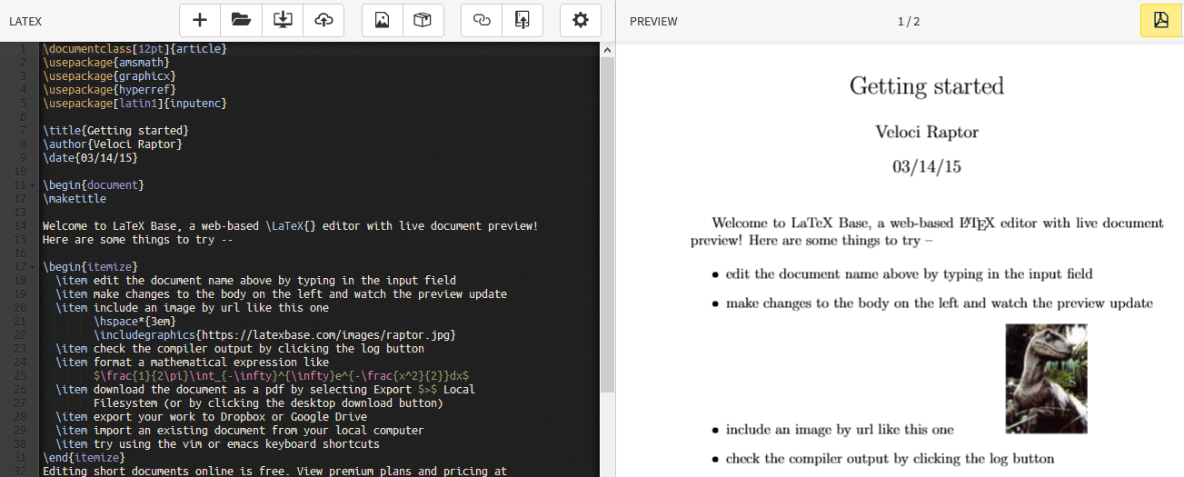 LaTeX Base, for example.