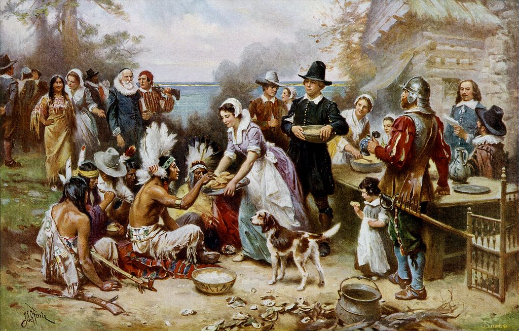 The first "Thanksgiving," as imagined by Jean Leon Gerome Ferris 300 years later.