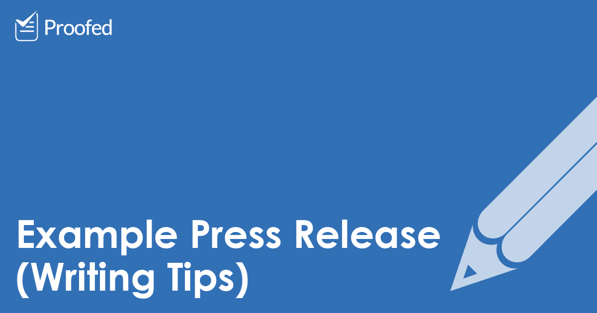 Example Press Release (Writing Tips)