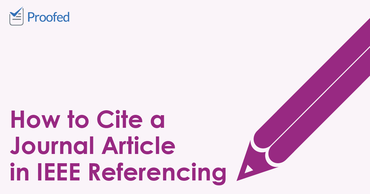 How to Cite a Journal Article in IEEE Referencing