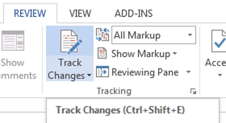 The "Tracking" panel.