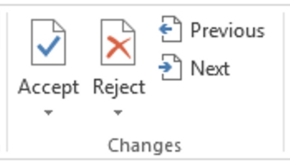 Accepting and rejecting changes.