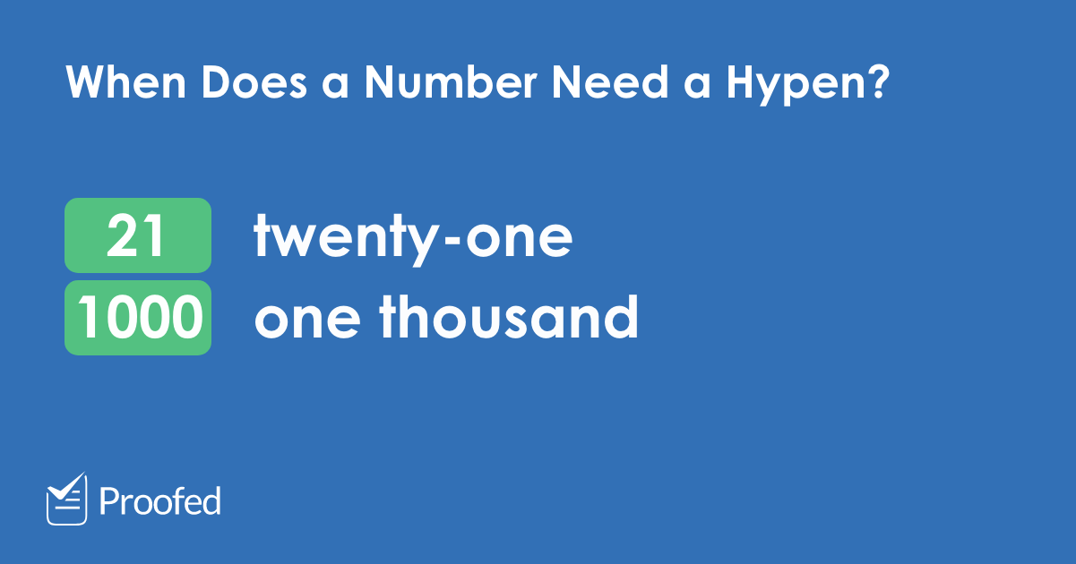 When to Hyphenate Numbers