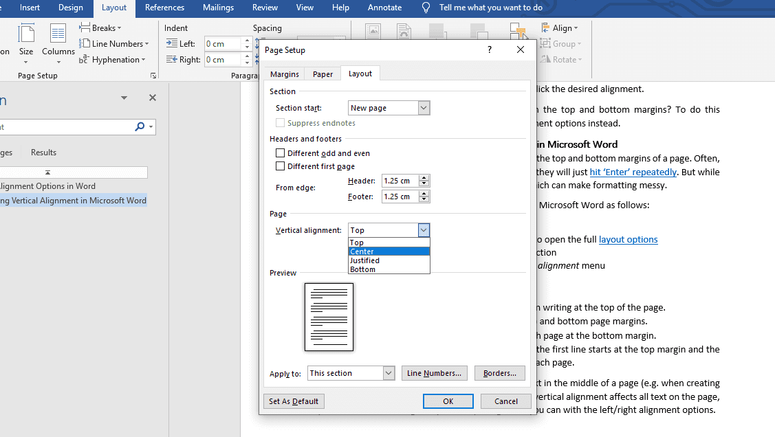 Microsoft Word Tips How To Control Vertical Alignment Proofed 5248