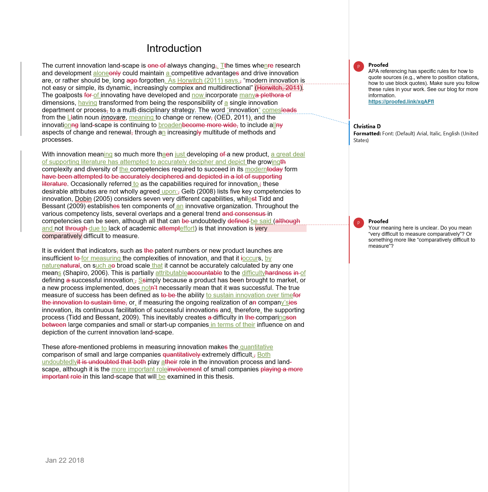 Dissertation Proofreading Example (After Editing)