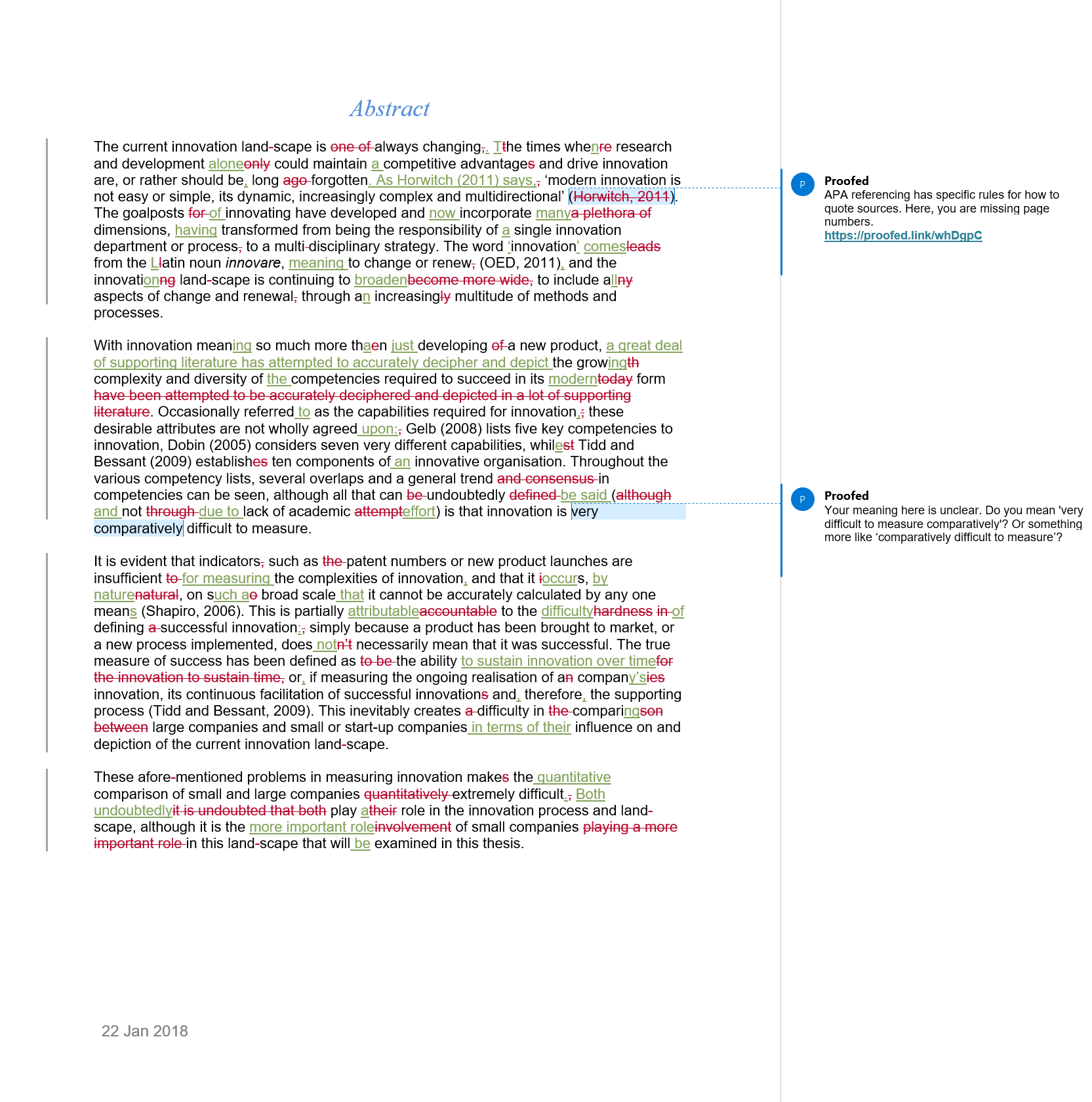 PhD Proofreading Example (Before Editing)