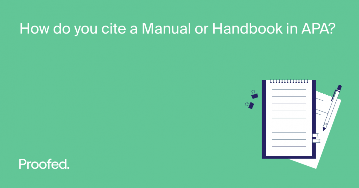 How To Cite A Manual Or Handbook In Apa Referencing Proofed