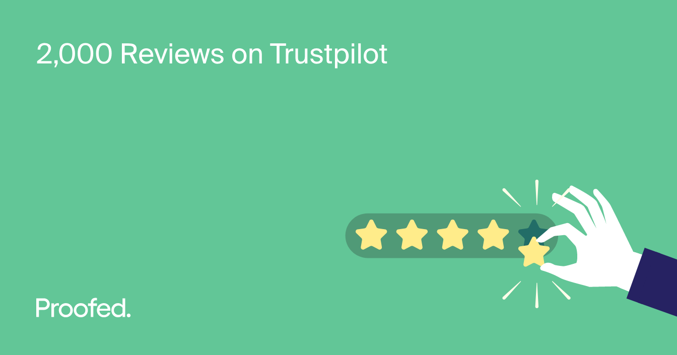 Proofed Hits 2,000 Reviews on Trustpilot!