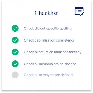 Editing prioritization checklist