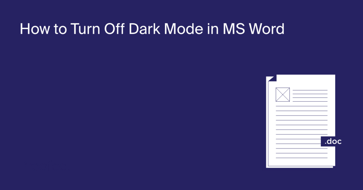 disable dark mode in ms word
