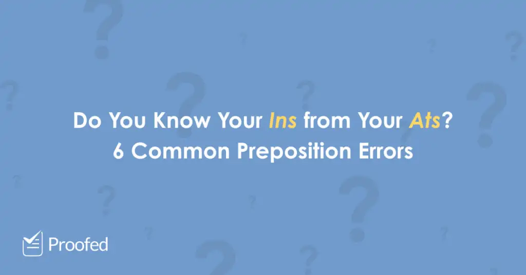 Common Preposition Errors