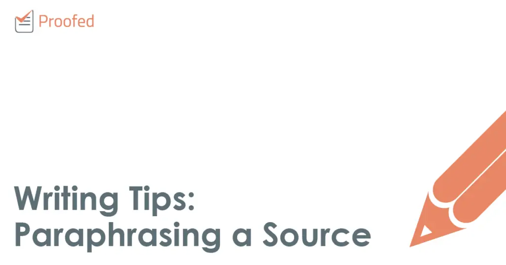 Paraphrasing a Source