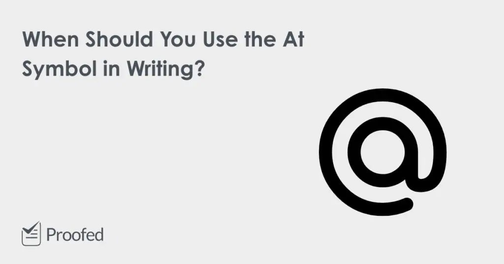 When to Use the At Symbol (@) in Writing