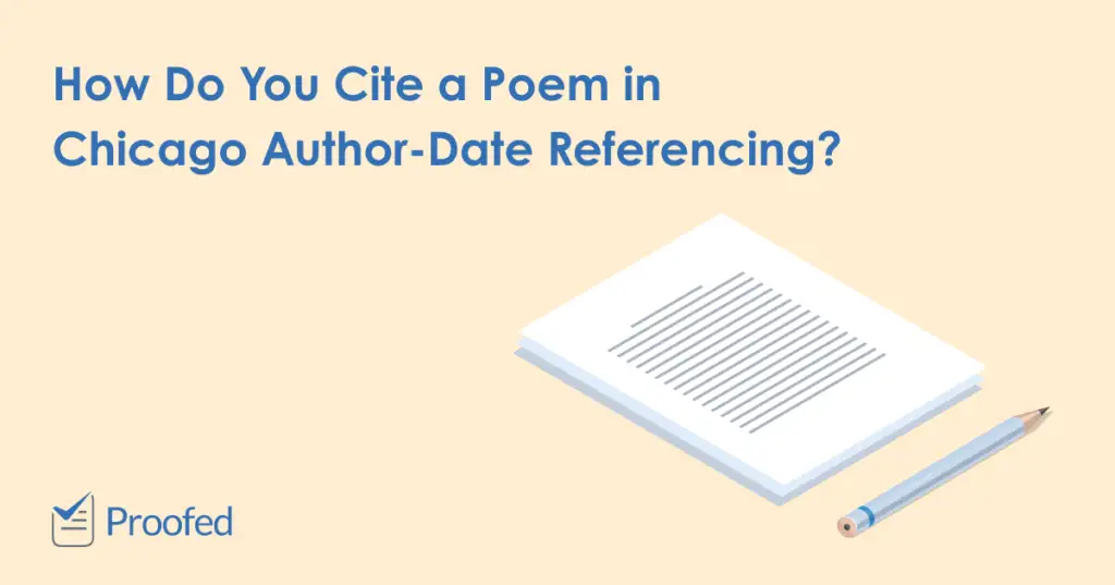 How to Cite a Poem in Chicago Author-Date Referencing