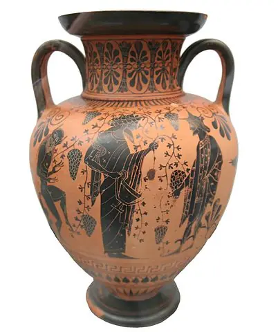 An ancient Greek urn.