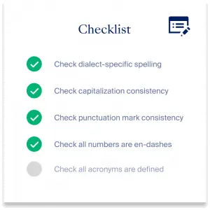 Editing prioritization checklist