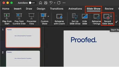 record presentation on powerpoint